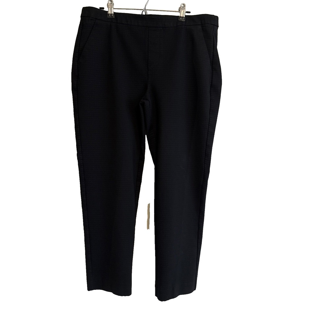 Liverpool Jeans Co Textured Grid Pull On Pants 14 Pockets Classic Career Office